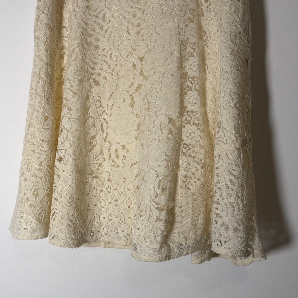 NWT Lauren Ralph Lauren Ivory Lace A-Line Skirt - Picture 4 of 9